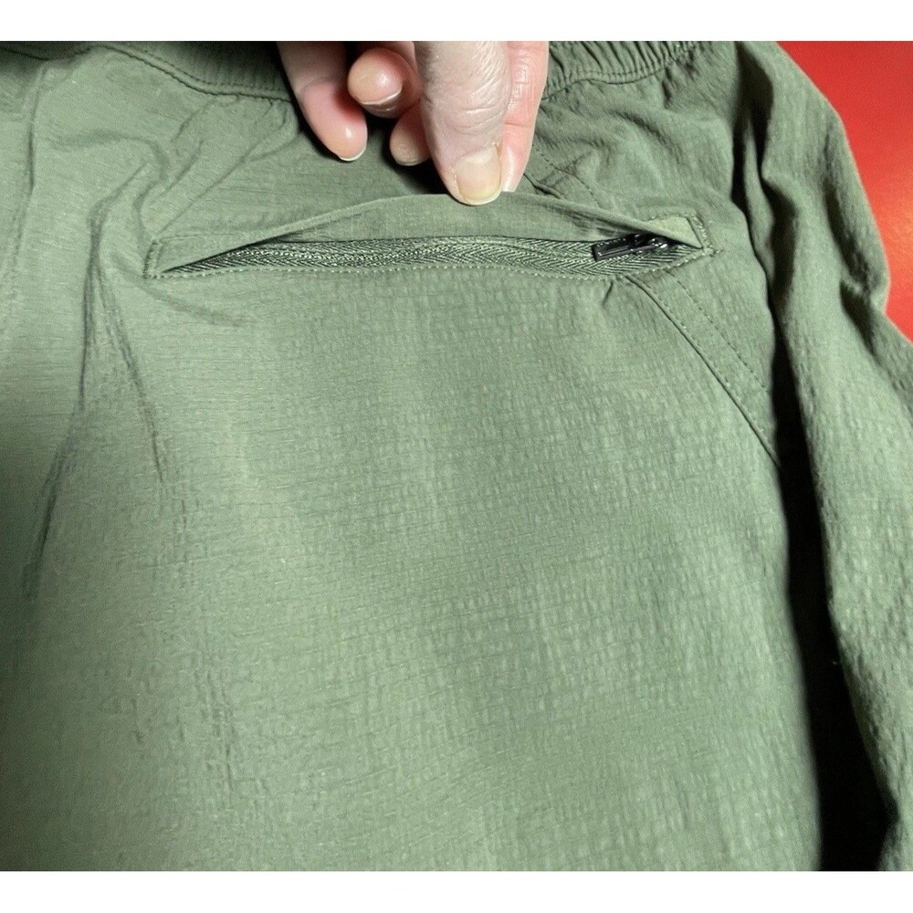 Athleta Trekkie Ripstop High Rise Parachute Pants 10P Olive Green Nylon Stretch - Picture 6 of 11